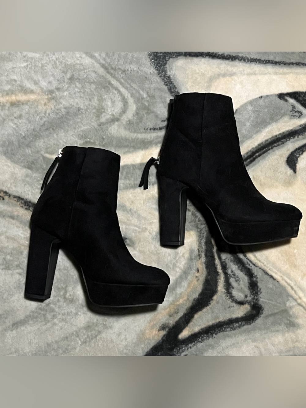 Forever 21 Black Platform Block Heel Ankle Boots - Women's